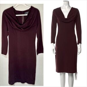 SALVATORE FERRAGMO Purple Wool Mini Dress